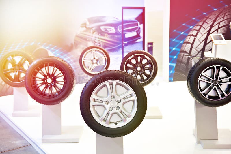 Wheels of cars in store editorial photo. Image of tires 126849331