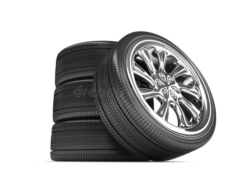 Wheels over white background.