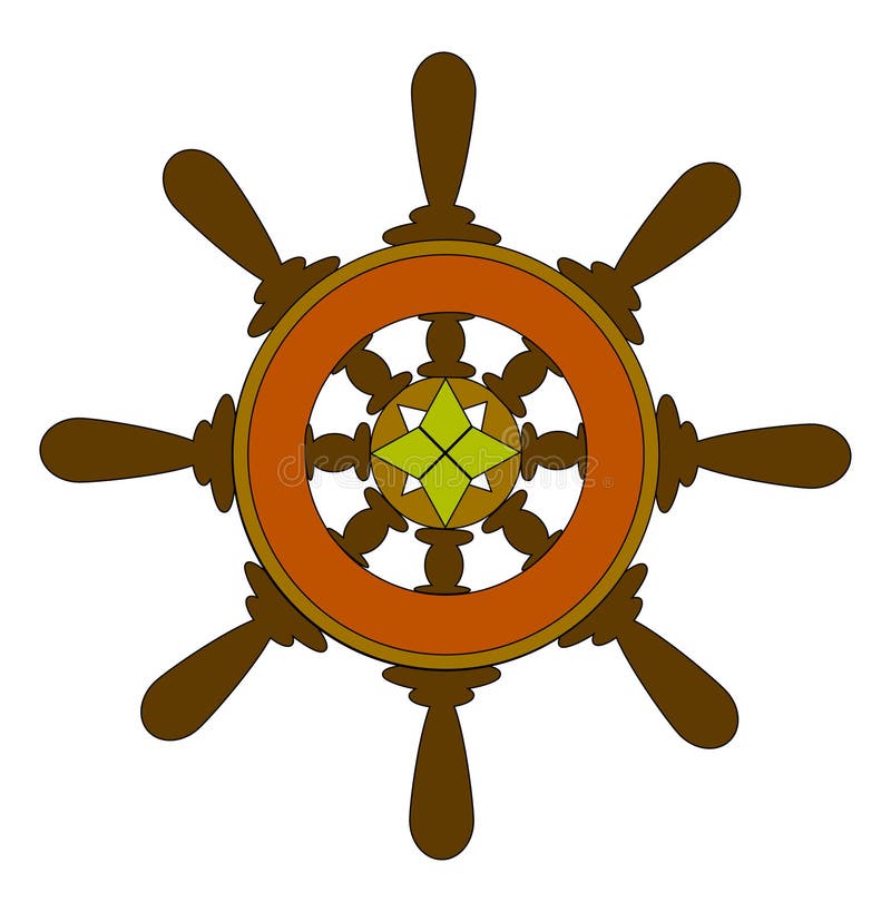 Illustration of ship wheel. Illustration of ship wheel