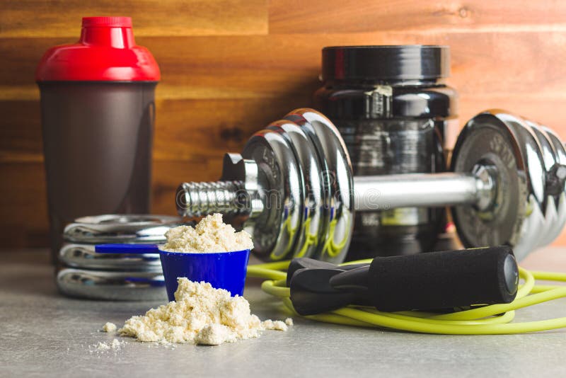 Whey protein powder royalty free stock photography