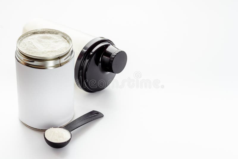 Whey Protein Powder in Scoop and Tape Measure Stock Photo Image of