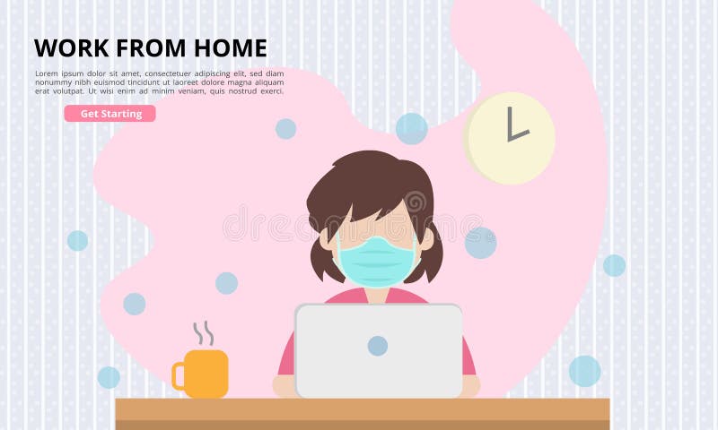 Work From Home During Quarantine Stock Vector Illustration Of 