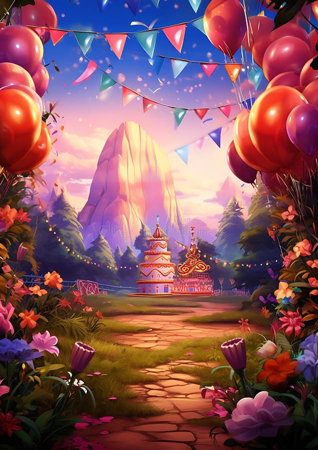 Whimsical background elements. This image is generated with the use of AI.