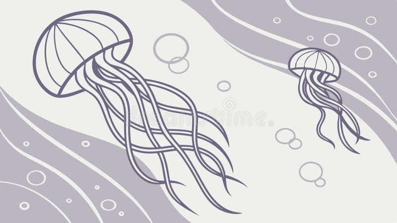 Whimsical Jellyfish, Ocean Life and Serene Beauty, vector design Generative AI royalty free illustration