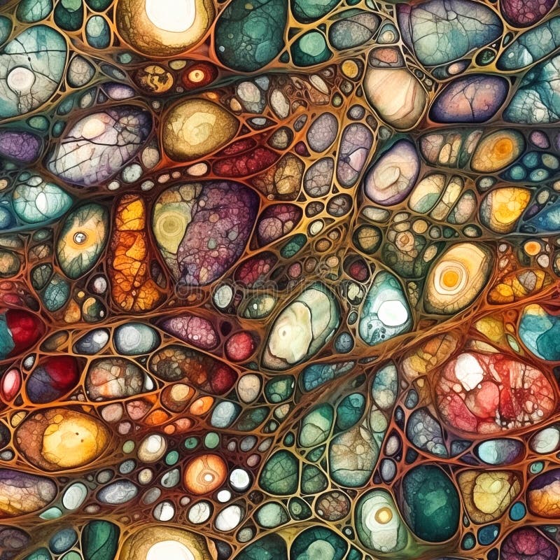 Whimsical Organic Seamless Pattern with Multicolor Amusing Pebbles ...