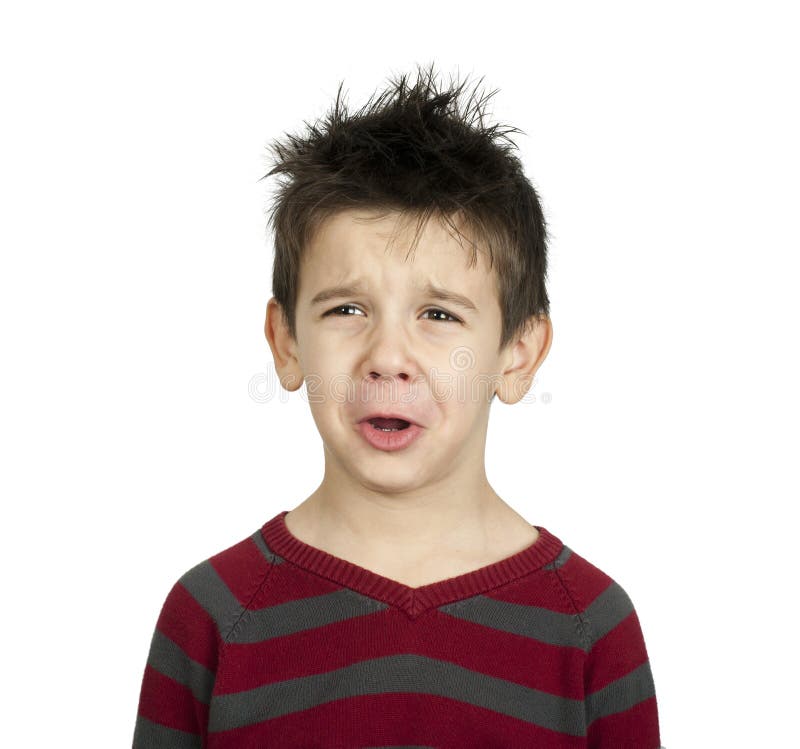 Whiny little boy royalty free stock photo
