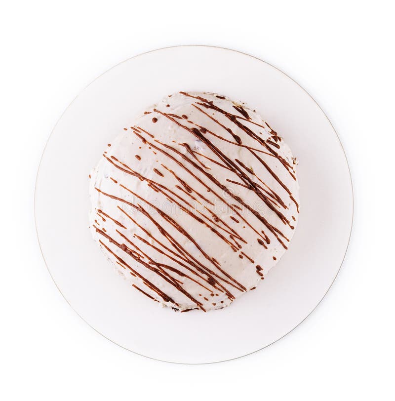Whipped Cream Cake Isolated Stock Image Image of chocolate, cake