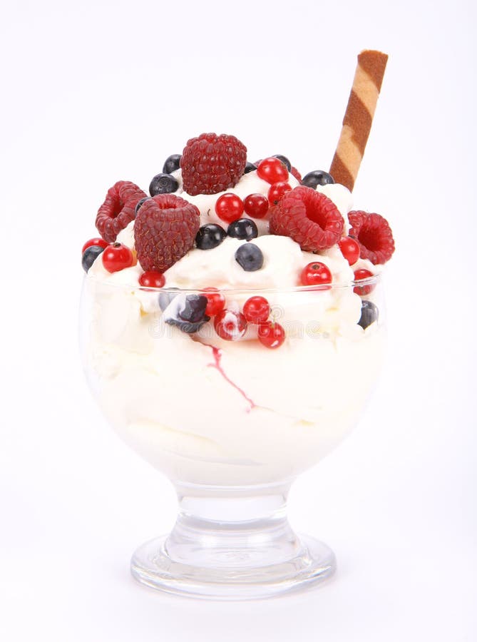 Whipped cream with fruits