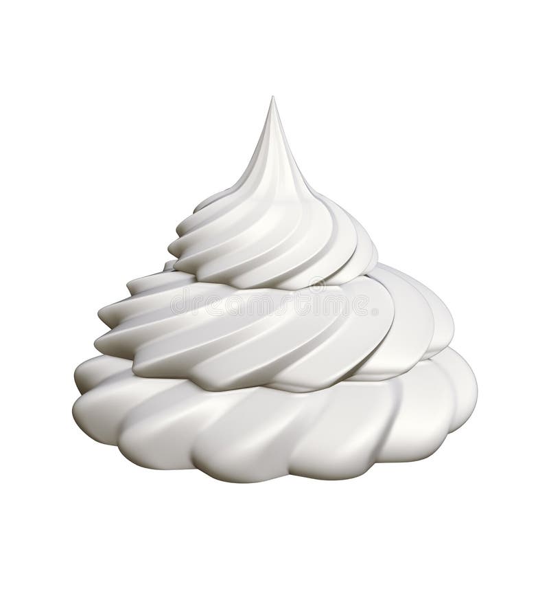 Whipped cream - isolated on a white background, clipping path included.