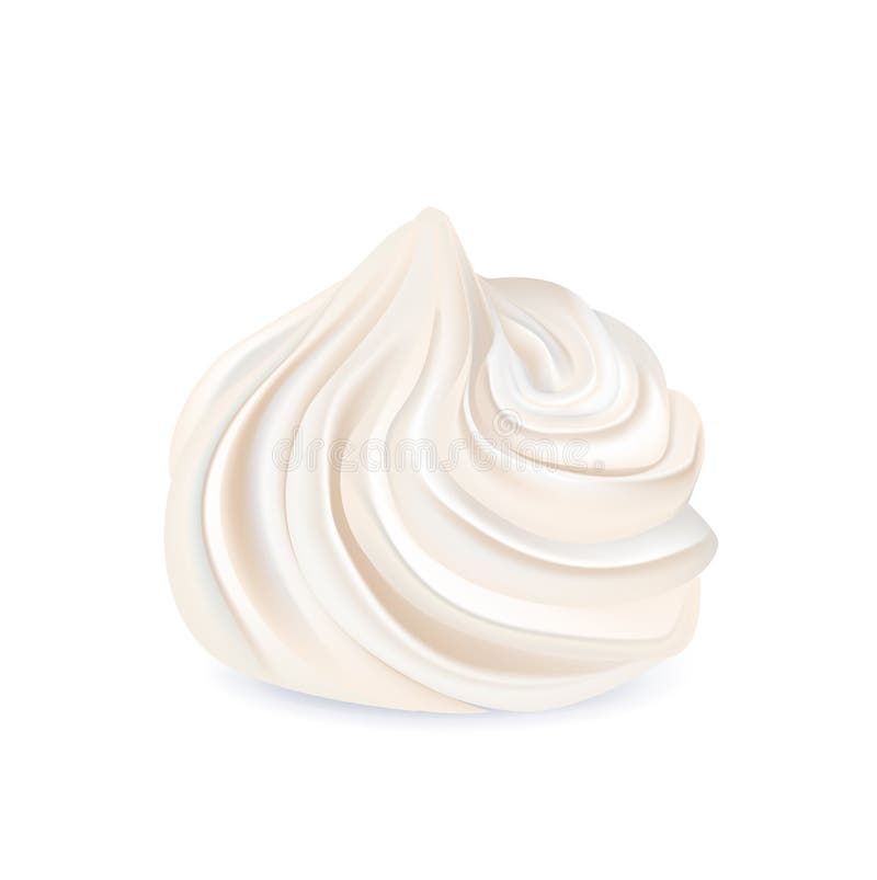 Whipped cream swirl isolated on white royalty free illustration.
