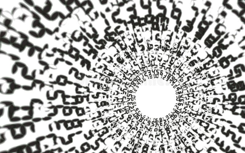 Whirlpool, binary code background abstract royalty free illustration