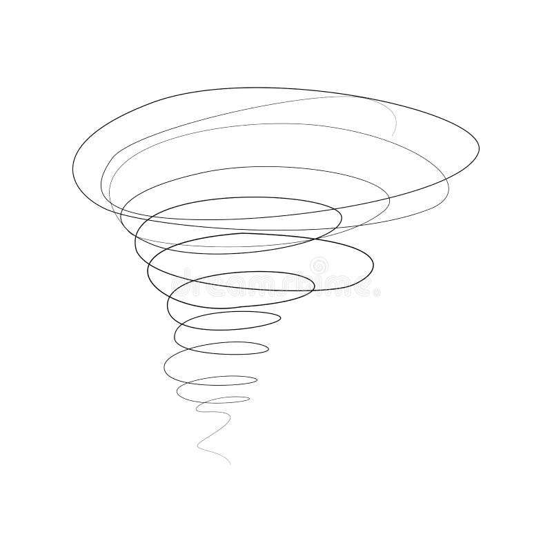 Hand Drawn Tornado Sketched Doodle Whirlwind Scribble Swirl Stock  Illustration - Download Image Now - iStock