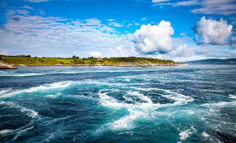 Whirlpools of the maelstrom of Saltstraumen, Nordland, Norway