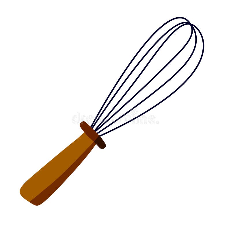 Whisk for Cooking. Whipping Up Food. Kitchen Utensils. Tool for Blend  Ingredient. Flat Cartoon Stock Vector - Illustration of white, stainless:  233107556