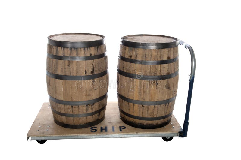 Whiskey Beer Barrels on Cart Stock Image Image of beer, cargo 18570935