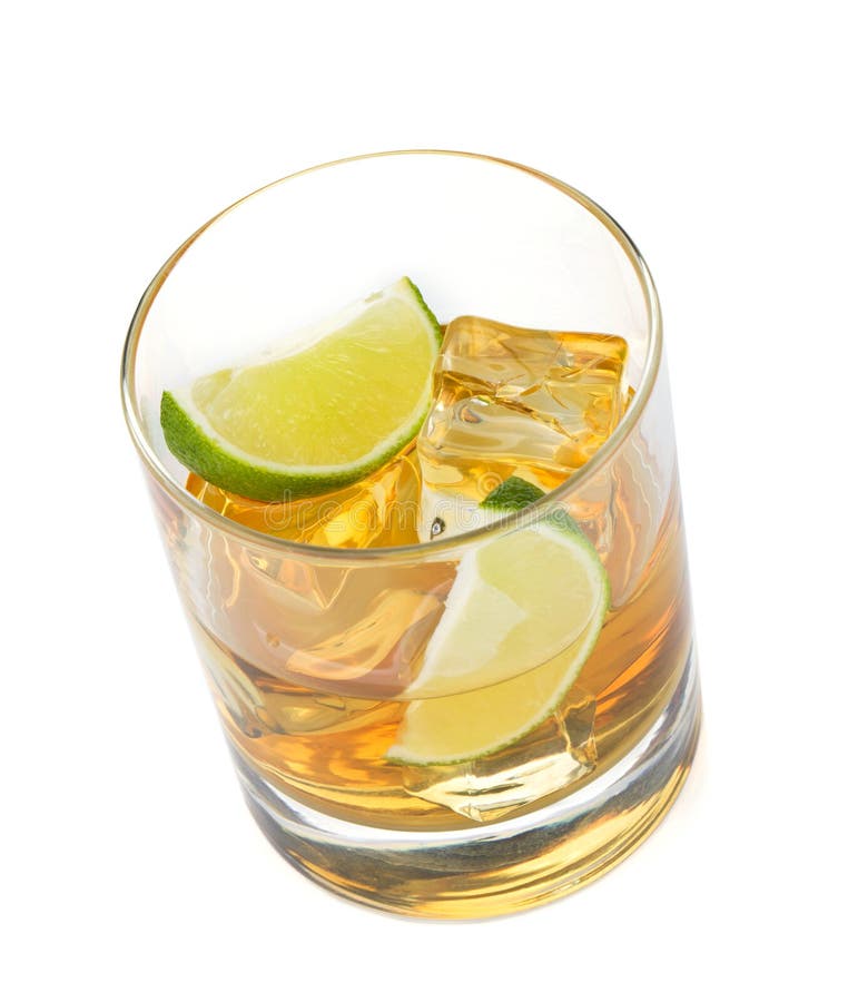 Whiskey cocktail with lime stock photo. Image of alcoholic 23097958