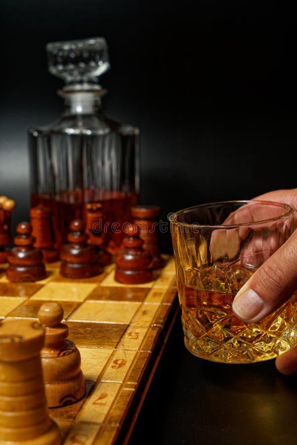 HD Whiskey Glass and Chess Wallpaper Stock Photo - Image of shadow, glass:  161498170