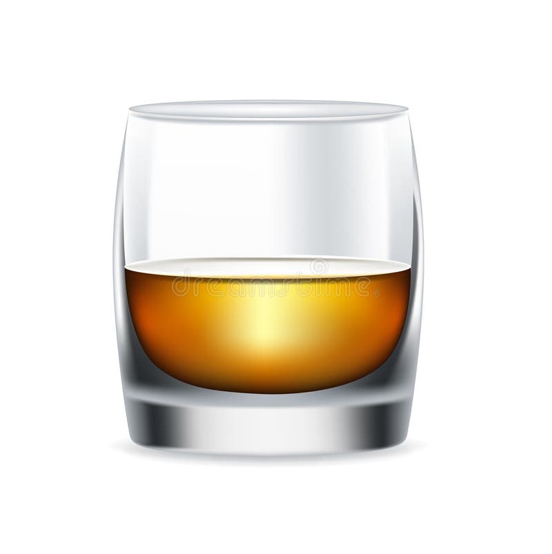 Scotch whiskey, rum, brandy nosing glass, Stock vector
