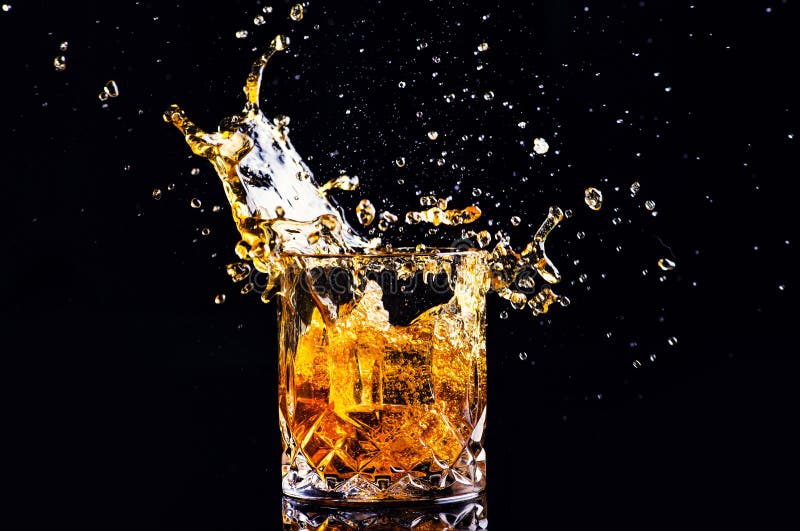 Brandy on the rocks stock image. Image of liquid, hard 14656957