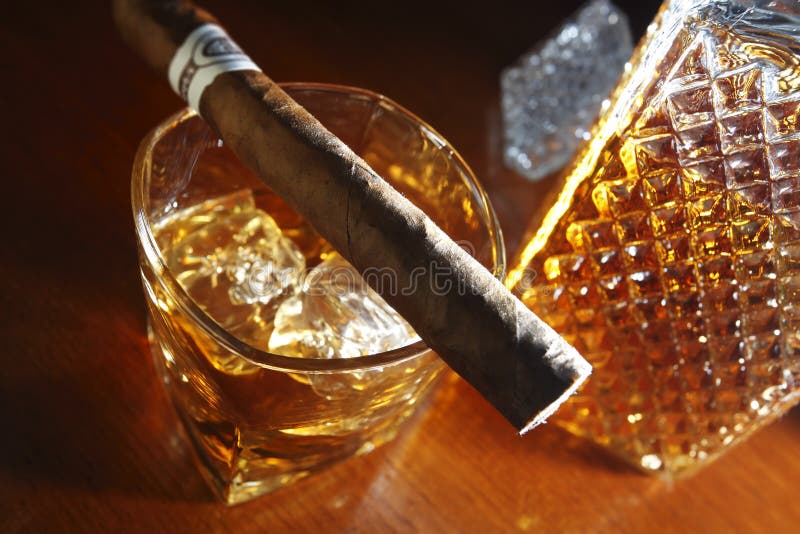 Whisky and cigar stock photo Whisky and cigar stock photo