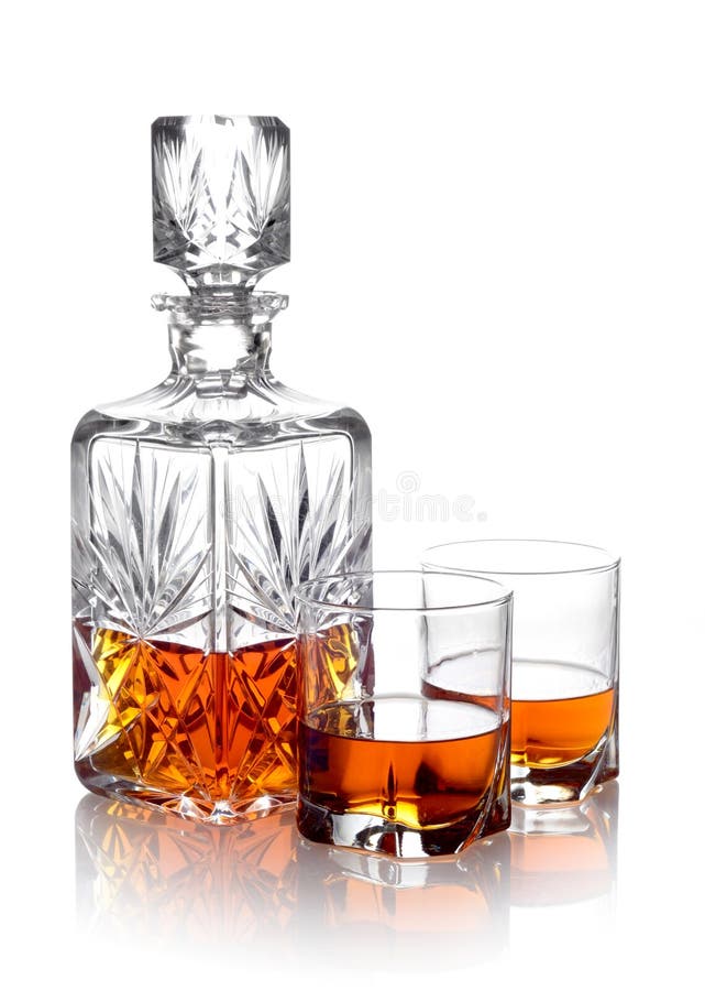 Cognac. Brandy Glass and Bottle. Clipping Path Stock Image Image of