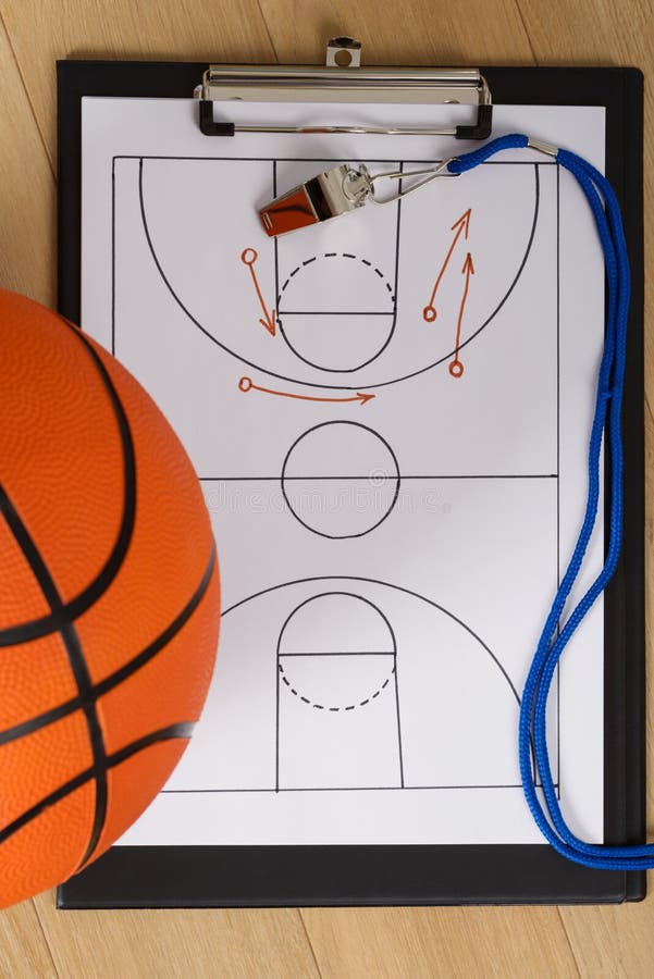 Basketball, Whistle Clipboard Alley-oop Play Stock Photo - Image of ...