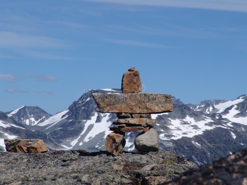 An inukshuk based on the 2010 winter olympics logo for Whister BC Canada. An inukshuk based on the 2010 winter olympics logo for Whister BC Canada.