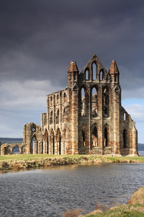 Whitby Abbey lit by the sun