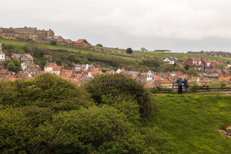 View Of Whitby Abbey Ruin Through The Whale Bones Landmark ...