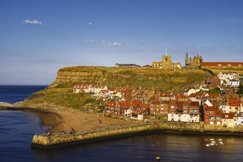 Whitby harbor and abbey