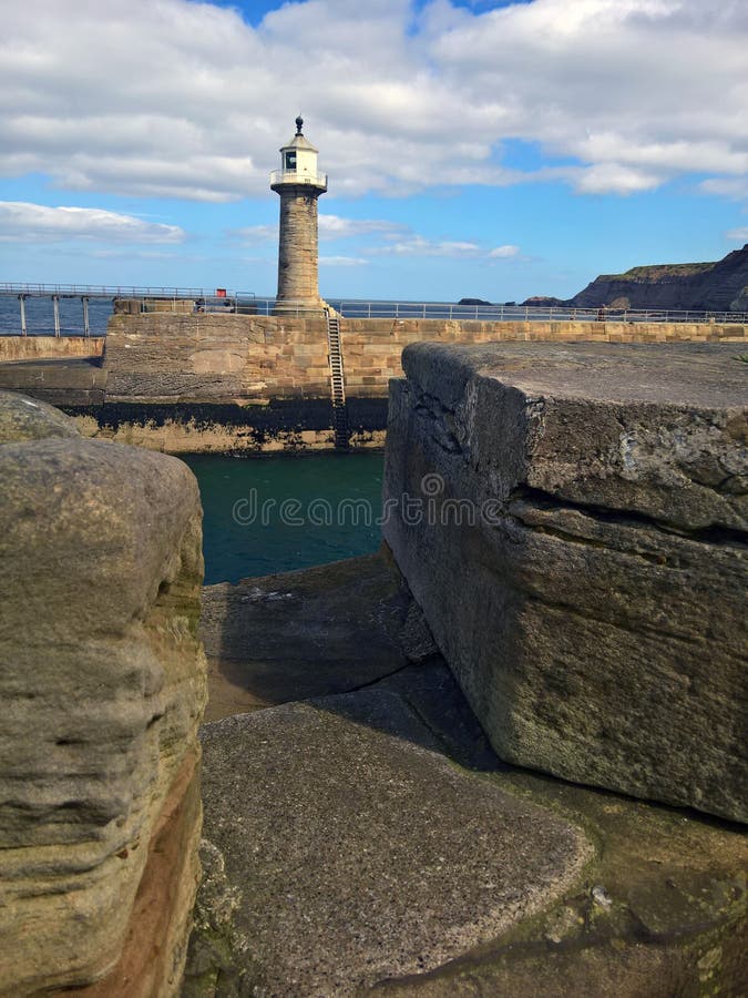 Whitby pier view stock image. Image of buildings, ancient 87395903