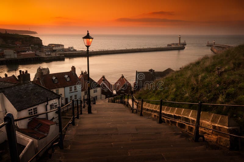 Whitby Steps at Sunset