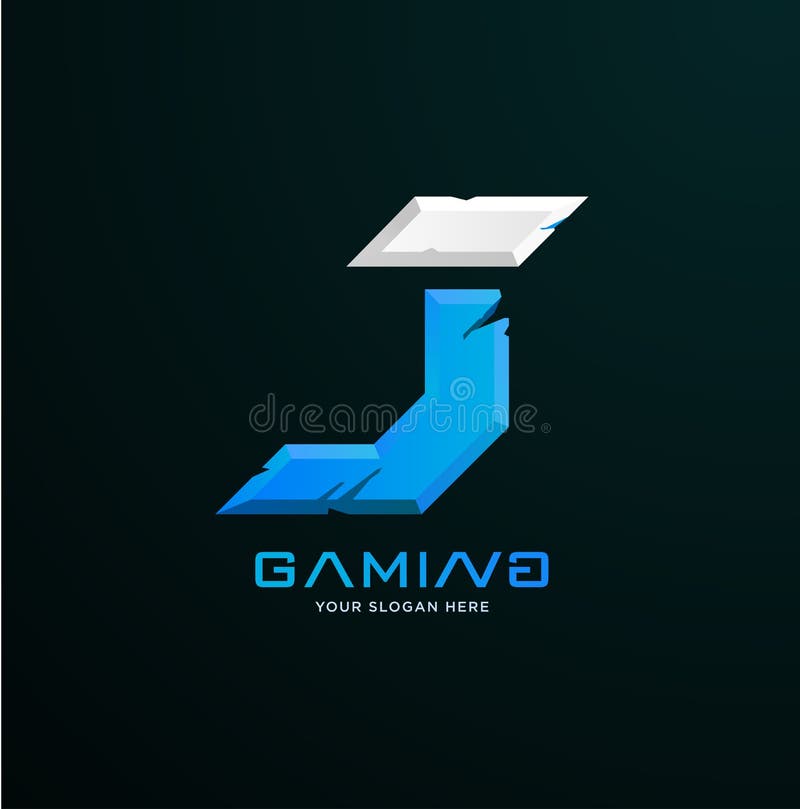 Initial Letter J Gaming Esports Style Logo Template Stock Vector