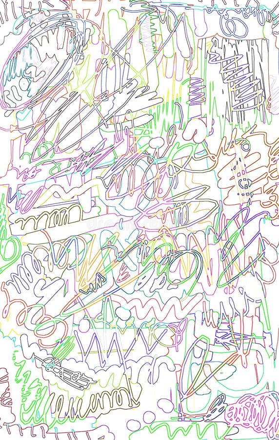 Abstract background with color scribble and lines pattern vector illustration