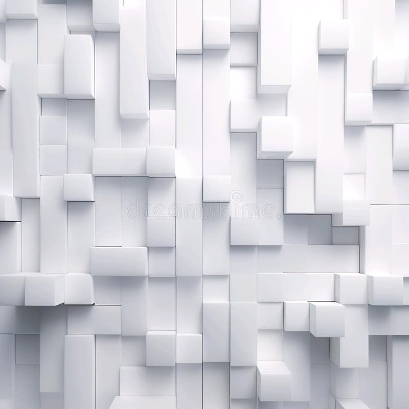A white abstract background with white cubes and the word quot x quot on it stock illustration