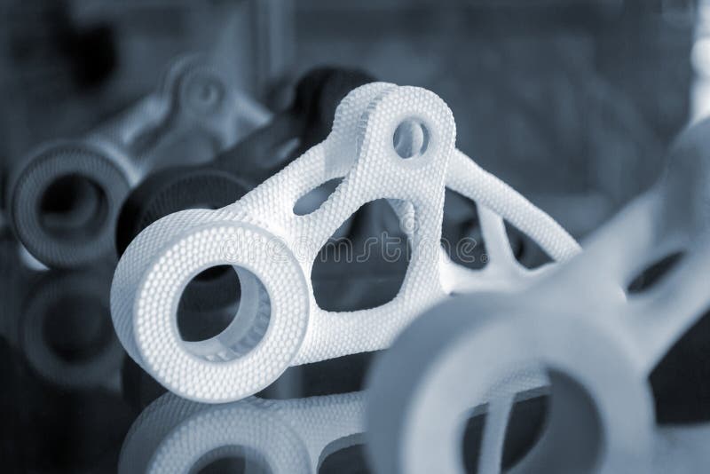 White Abstract 3D Model Printed on 3d Printer from Powder Stock Image