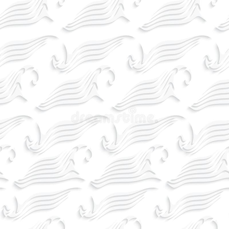 White abstract sea wave shapes seamless