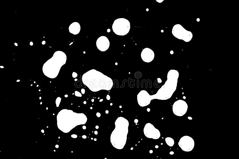 White Abstract Spots on a Black Background, Texture, Illustration Stock