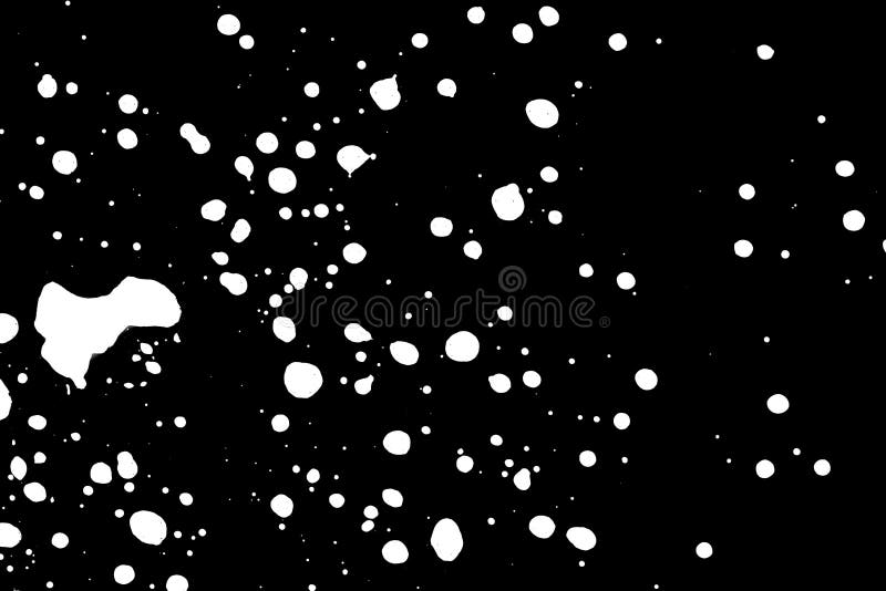 White Abstract Spots on a Black Background, Texture, Illustration Stock
