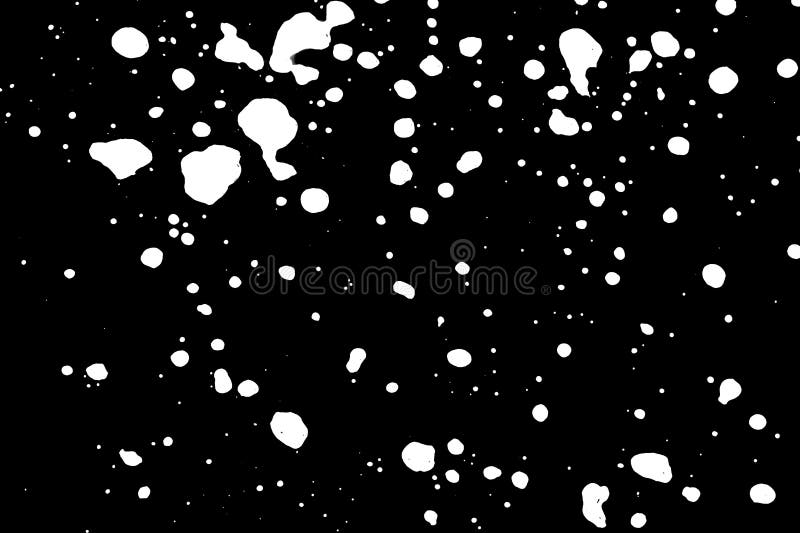 White Abstract Spots on a Black Background, Texture, Illustration Stock