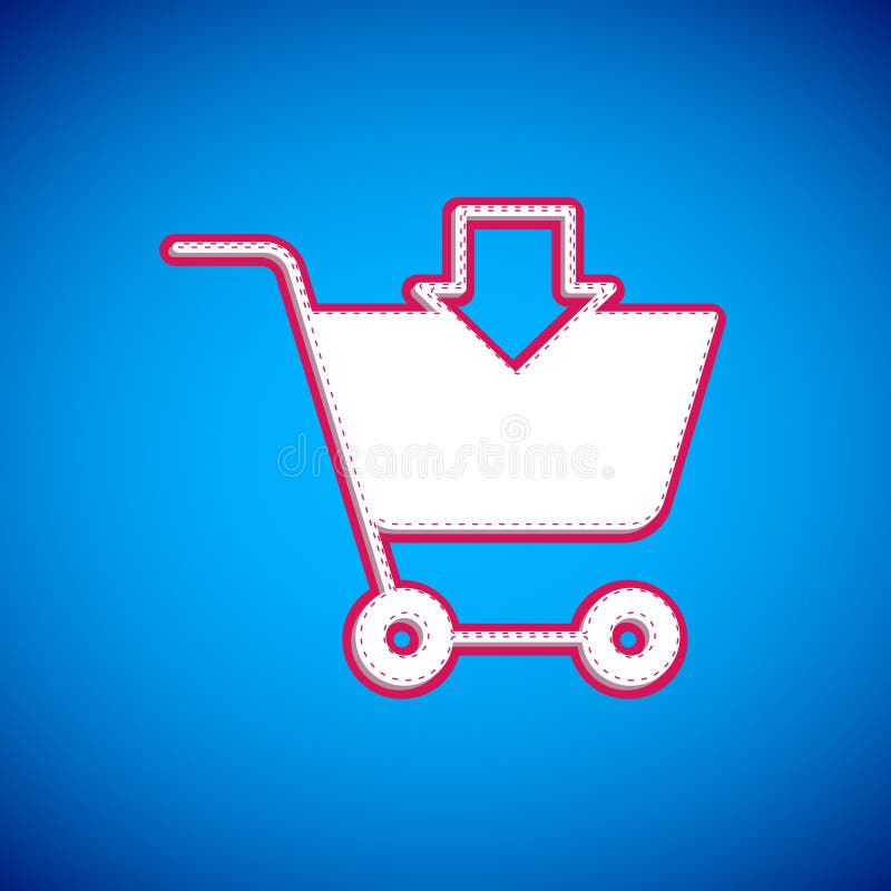 White Add To Shopping Cart Icon Isolated on Blue Background. Online Buying  Concept. Delivery Service Sign Stock Vector - Illustration of business,  shopping: 240837906