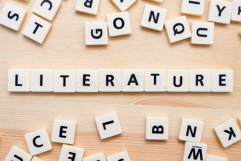 White Alphabet Blocks Spelling the Word Literature Stock Image Image