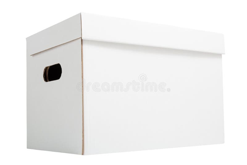 White archive cardboard box isolated on white background. White corrugated  carton box Stock Photo by ©Dmitry.Zimin 331410938