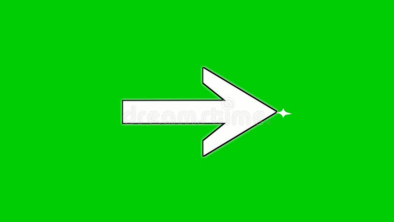 White Arrow Animation Right Side Sign Symbol on Green Screen, Stock Video -  Video of business, pointing: 291448463