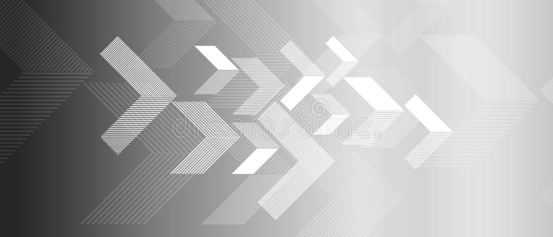 White arrows on grey background composition vector illustration