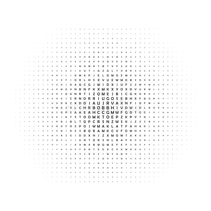 White Background with Black Letters, Alphabet Symbols or Characters in