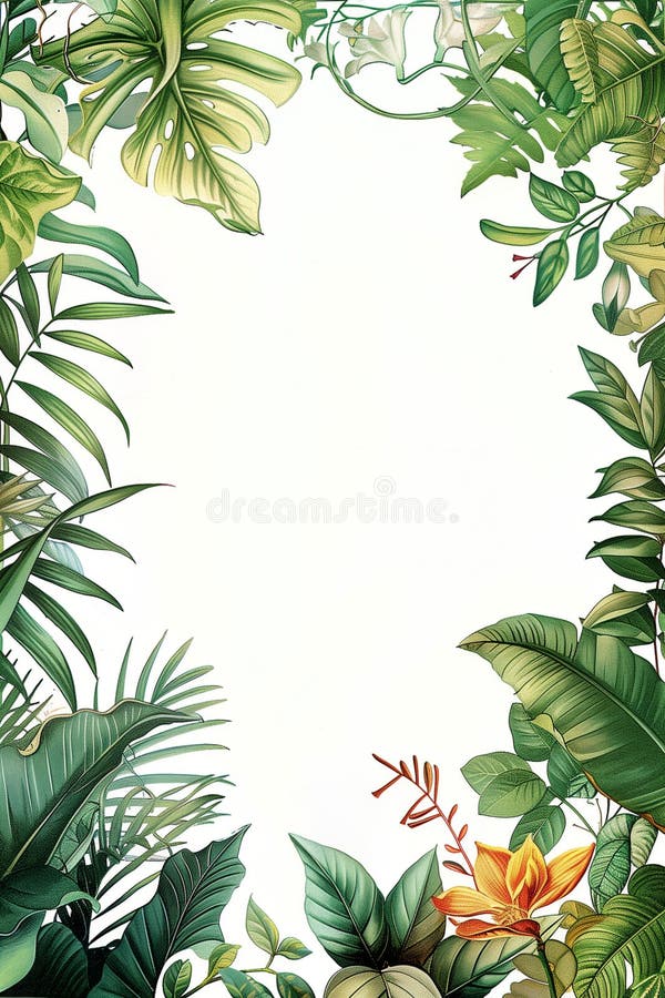 Ilustrații ale culorii apei pentru cadrul plantelor din bordură royalty free illustration