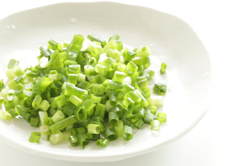 Chopped Spring Onion on Dish Stock Photo Image of still, cooking