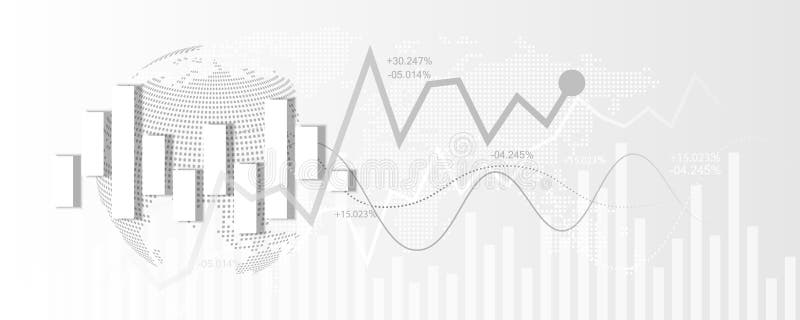 White background image, technology concept, financial graph, stock market trading data stock illustration