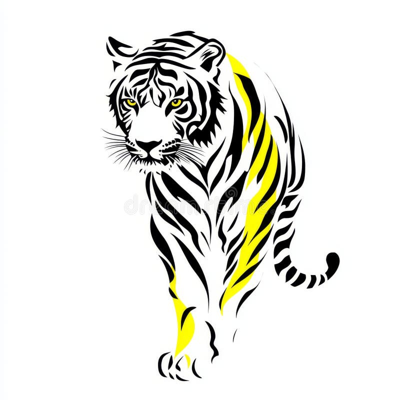 On a white background, an image of a tiger's head is shown, and a tiger head is also shown with a white background stock photos